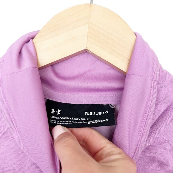 Under Armour Purple Cowl Neck Sweatshirt Sz YL - Picture 3 of 5
